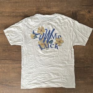 Wish Me Luck Los Angeles Graphic cream T shirt size large